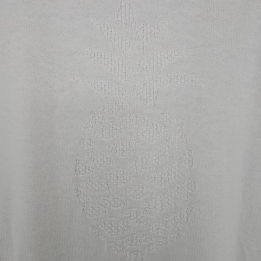 Talbots Sweater‎ Womens M White Pineapple Knit Gingham Trim Button Cuff Pullover - Picture 6 of 13